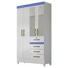 Guarda Roupa Solteiro Sobral 4 Portas E 4 Gavetas Com Espelho