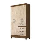 Guarda-roupa Solteiro Sobral 4 Pt 4 Gv Avelã E Castanho Wood