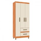 Guarda-roupa Solteiro Sole 3 Portas 2 Gavetas Cinamomo/off Wh