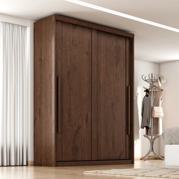 Guarda Roupa Solteiro Splendido 100% Mdf 2 Portas De Correr 3