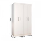 Guarda-roupa Solteiro Stage 4 Portas 100% Mdf Branco - Panora