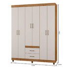 Guarda Roupa Solteiro Suíça 6 Portas 2 Gavetas 2262-50 Araplac