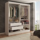 Guarda-roupa Solteiro Swift 2 Portas 2 Gavetas Branco/cinamom