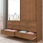 Guarda-roupa Solteiro Taylor 2 Portas De Correr 6 Gavetas Com