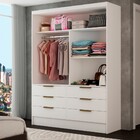 Guarda-roupa Solteiro Taylor 2 Portas De Correr 6 Gavetas Com