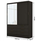 Guarda-roupa Solteiro Taylor 2 Portas De Correr 6 Gavetas Com