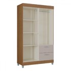 Guarda-roupa Solteiro Tóquio 4 Portas 2 Gavetas Castanho/off