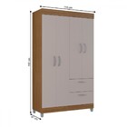 Guarda-roupa Solteiro Tóquio 4 Portas 2 Gavetas Castanho/off