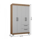 Guarda-roupa Solteiro Tóquio 4 Portas 2 Gavetas Castanho/off
