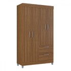 Guarda-roupa Solteiro Tóquio 4 Portas 2 Gavetas Castanho - Po