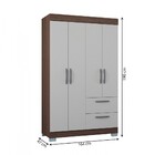 Guarda-roupa Solteiro Tóquio 4 Portas 2 Gavetas Chocolate/off
