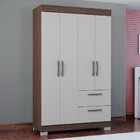 Guarda-roupa Solteiro Tóquio 4 Portas 2 Gavetas Chocolate/off