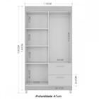 Guarda-roupa Solteiro Tóquio 4 Portas 2 Gavetas Damasco/preto