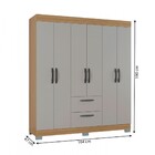 Guarda-roupa Solteiro Tóquio 6 Portas 2 Gavetas Damasco/off W
