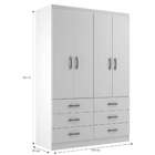 Guarda-roupa Solteiro Treviso 4 Pt 6 Gv Branco