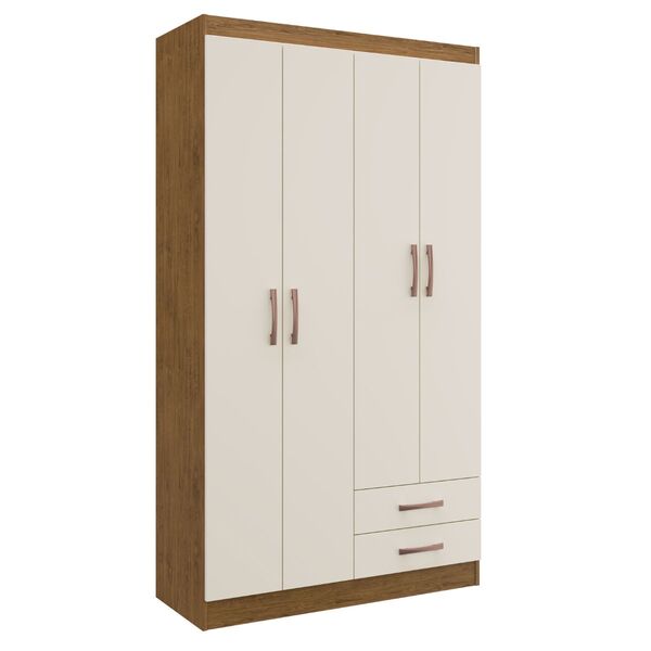 Guarda Roupa Solteiro Treviso Plus 04 Portas  E 2 Gavetas- No
