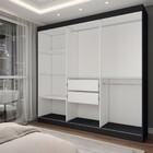 Guarda-roupa Solteiro Triunfo 3 Portas 2 Gavetas Com Espelho