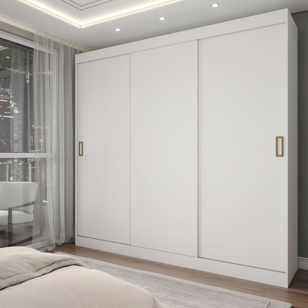 Guarda-roupa Solteiro Triunfo 3 Portas 2 Gavetas Flex Branco/