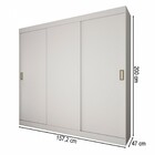 Guarda-roupa Solteiro Triunfo 3 Portas 2 Gavetas Flex Branco/
