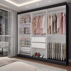 Guarda-roupa Solteiro Triunfo 3 Portas 2 Gavetas Flex Preto/o