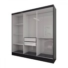 Guarda-roupa Solteiro Triunfo 3 Portas 2 Gavetas Flex Preto/o