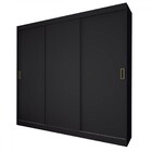 Guarda-roupa Solteiro Triunfo 3 Portas 2 Gavetas Flex Preto/o