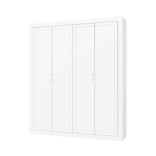 Guarda-roupa Solteiro Tutto 4pt 4gv New Branco Acetinado