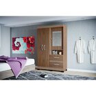 Guarda-roupa Solteiro Urânio 3 Portas E 2 Gavetas Com Espelho