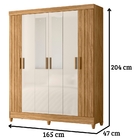 Guarda Roupa Solteiro Uruguai Com Espelho 6 Portas Freijó Off