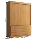 Guarda-roupa Solteiro Ushuaia 2 Portas 6 Gavetas Cinamomo - P