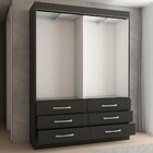 Guarda-roupa Solteiro Ushuaia 2 Portas 6 Gavetas Preto - Pano