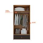 Guarda-roupa Solteiro Valencia 2 Pt 1 Gv Amêndoa E Preto