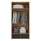 Guarda-roupa Solteiro Valencia 2 Pt 1 Gv Amêndoa E Preto