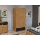 Guarda-roupa Solteiro Valencia 2 Pt 1 Gv Amêndoa E Preto