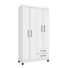 Guarda Roupa Solteiro Vegas Branco 4 Portas 2 Gavetas Bnn Dec