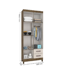 Guarda Roupa Solteiro Vegas Teka Com Champagne 4 Portas 2 Gav