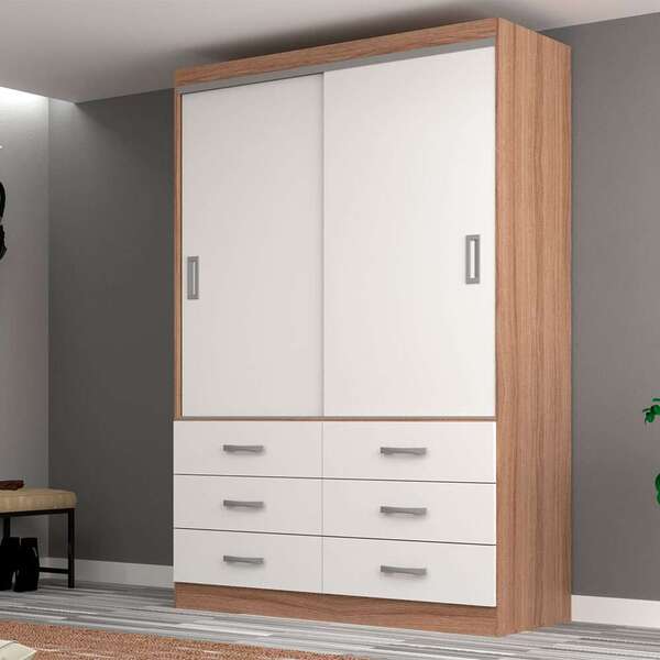Guarda-roupa Solteiro Veneza 2 Pt 6 Gv Demolição E Branco
