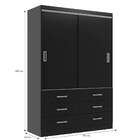 Guarda-roupa Solteiro Veneza 2 Pt 6 Gv Preto