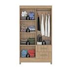 Guarda-roupa Solteiro Veneza 4 Portas Com Pés E Espelho Mel