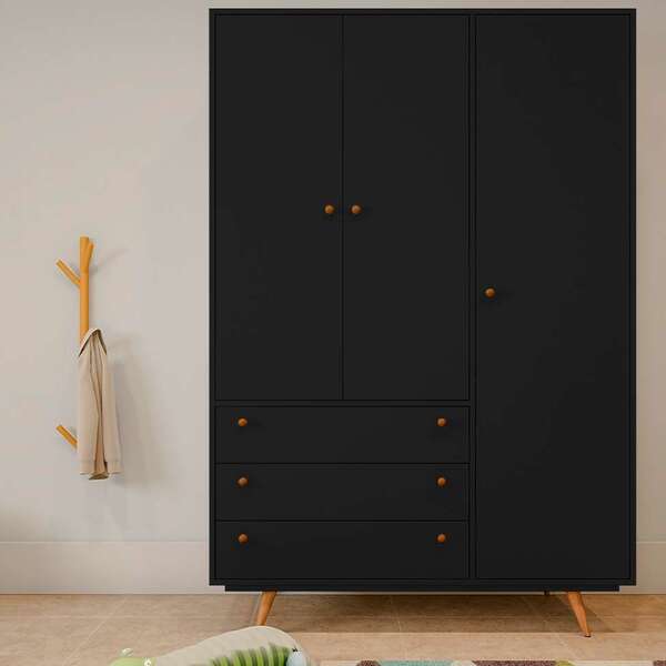 Guarda-roupa Solteiro Verse 3 Pt 3 Gv Preto