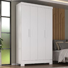 Guarda Roupa Solteiro Viena 4 Portas 3 Gavetas Branco - Rodial