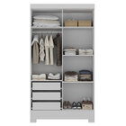 Guarda Roupa Solteiro Viena 4 Portas 3 Gavetas Branco - Rodial