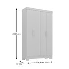 Guarda Roupa Solteiro Viena 4 Portas 3 Gavetas Branco - Rodial