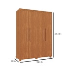 Guarda Roupa Solteiro Viena 4 Portas Pés Madeira Camas Fênix