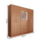Guarda-roupa Solteiro Vigo 6 Portas 3 Gavetas Com Espelho Cin