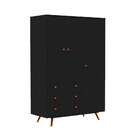 Guarda-roupa Solteiro Vintage 3 Pt 3 Gv Preto