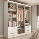 Guarda-roupa Solteiro Virtuoso 5 Portas 4 Gavetas Com Espelho