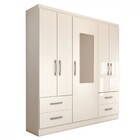 Guarda-roupa Solteiro Virtuoso 5 Portas 4 Gavetas Com Espelho