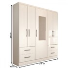 Guarda-roupa Solteiro Virtuoso 5 Portas 4 Gavetas Com Espelho
