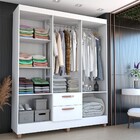 Guarda-roupa Solteiro Virtuoso 6 Portas 2 Gavetas Com Espelho